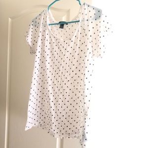 White Shirt w/Black Dots